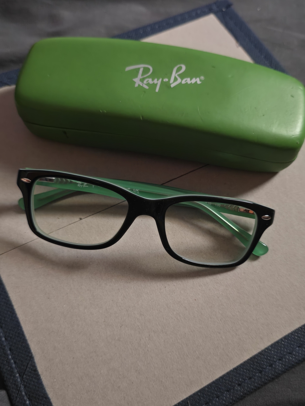 Ray-Ban Kid’s Black and Green Rectangular Eyeglass Frame